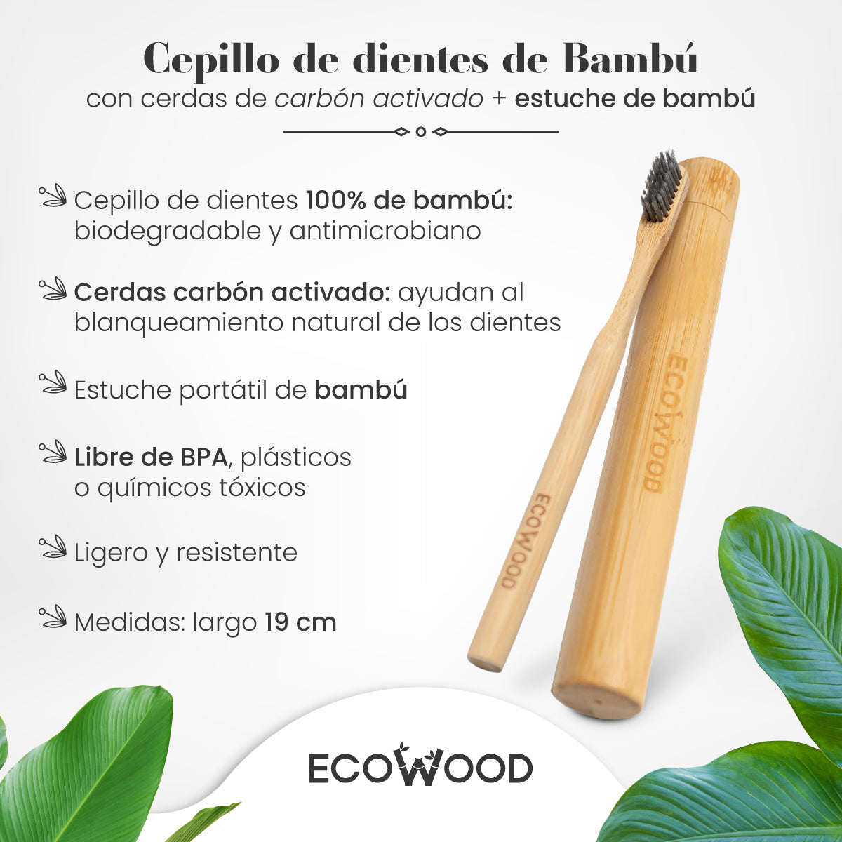 Estuche de Bambú para Cepillo de Dientes